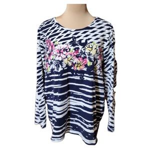 CJ Banks Floral Long Sleeve Tee 1X